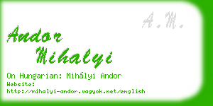 andor mihalyi business card