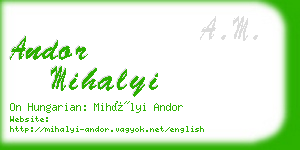 andor mihalyi business card